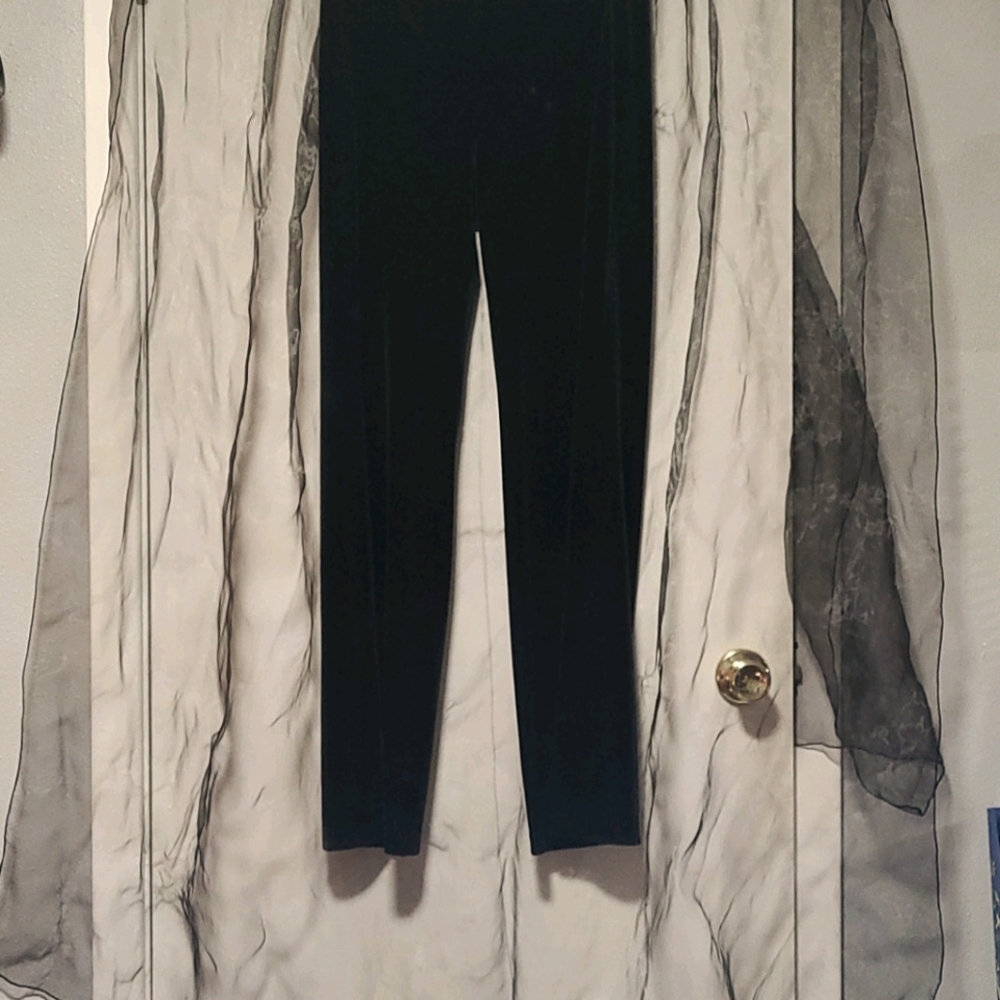 Black velvet pants